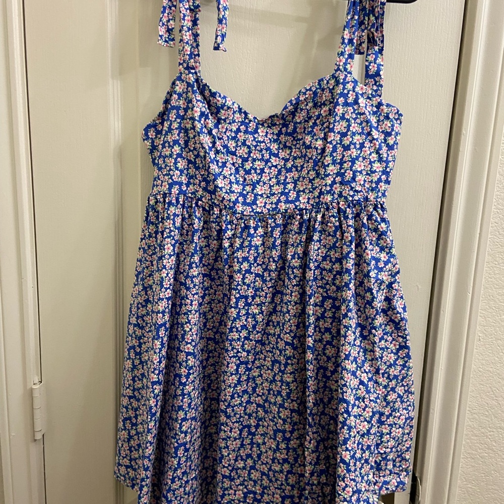 Altar'd State Blue and White Pleated Sundress